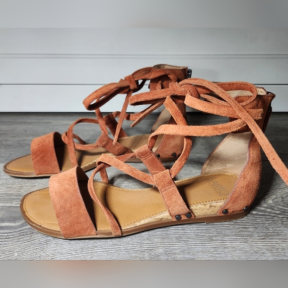 Franco Sarto Suede Lace-Up Sandals - Picture 3 of 5